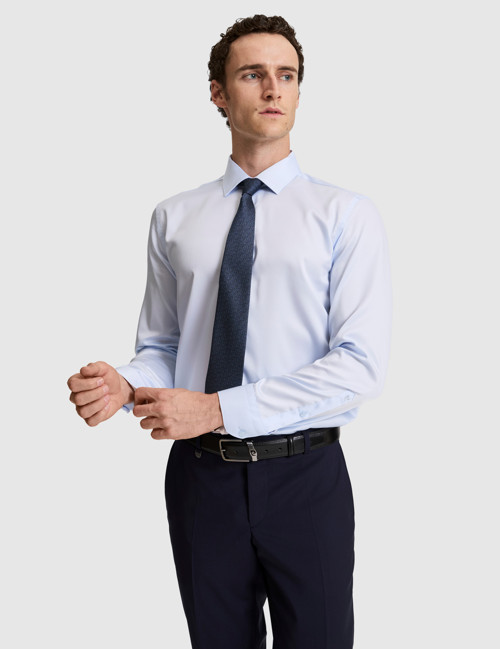 Açık Mavi Non İron Kolay Ütülenebilir Regular Fit Uzun Kollu Basic Gömlek 50325163-VR003