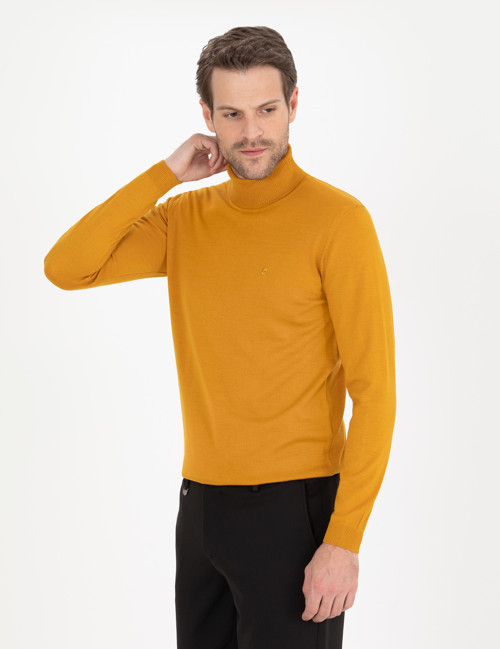 Safran Slim Fit Balıkçı Yaka Yün Karışımlı Basic Triko Kazak 50257302-VR043