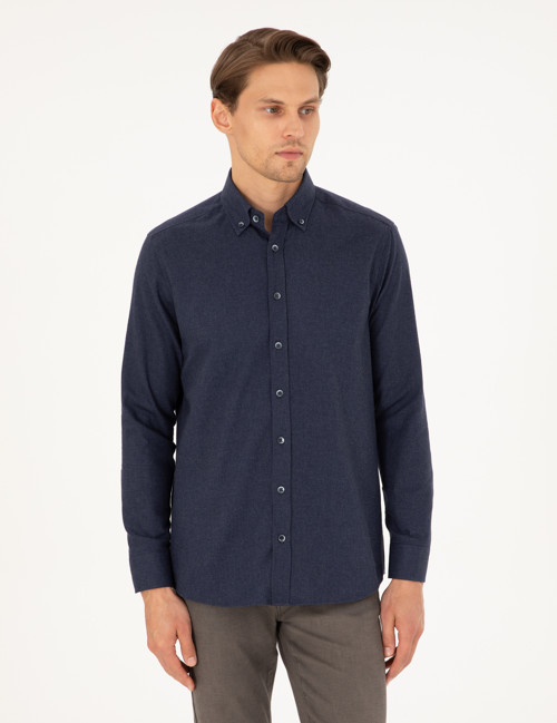 Lacivert Regular Fit Uzun Kollu Gömlek 50292106-VR033