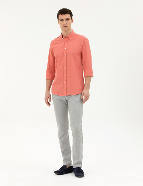 Gri Slim Fit Kanvas Pantolon 50288509-VR024