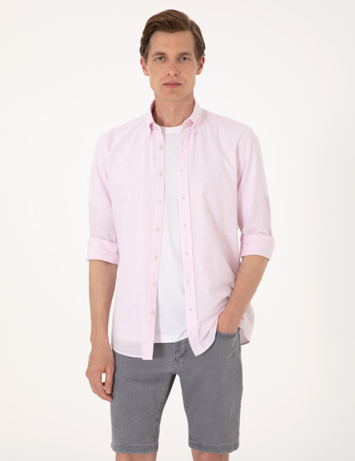 Nar Çiçeği Slim Fit Uzun Kollu Gömlek 50307101-VR239