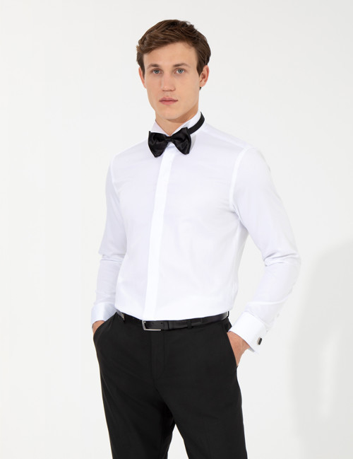 Beyaz Slim Fit Smokin Gömlek 50256439-VR013