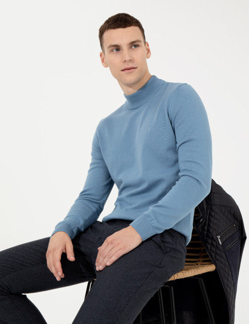 Mavi Slim Fit Yarım Balıkçı Yaka Basic Triko Kazak 50256965-VR036
