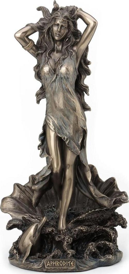 Mitolojik Afrodit Heykeli Bronz Renk Figür 29 cm