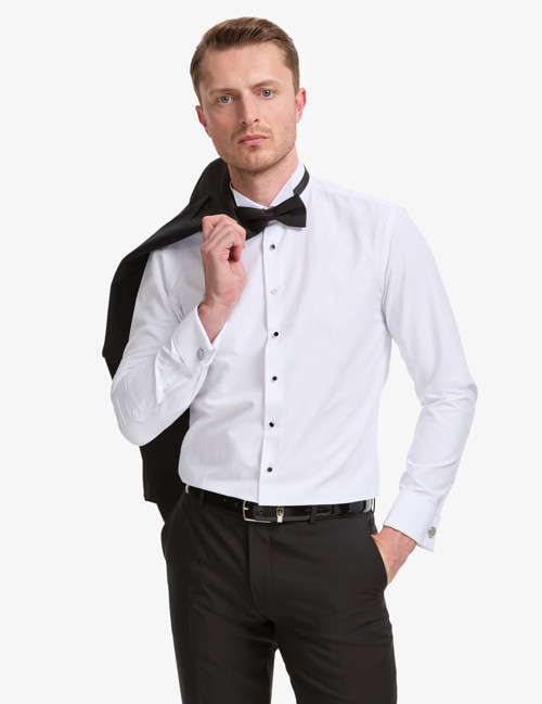 Beyaz Slim Fit Smokin Gömlek 50324016-VR013