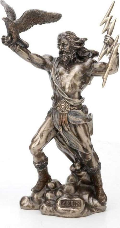 Şimşek Tutan Mitolojik Zeus Figürü 21 cm