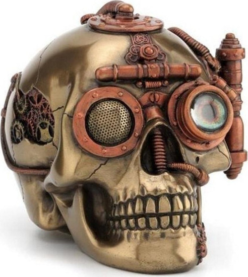 Steam Punk Mekanik Kuru Kafa Figür 17 cm