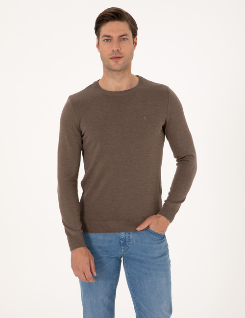 Vizon Melanj Slim Fit Bisiklet Yaka Basic Triko Kazak 50315509-VR174