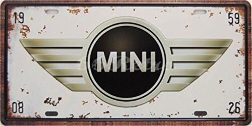 Mini Cooper Logo Metal Plaka Levha 15X30 cm