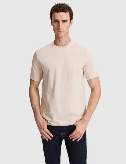 Bej Regular Fit Bisiklet Yaka Tişört 50323973-VR011