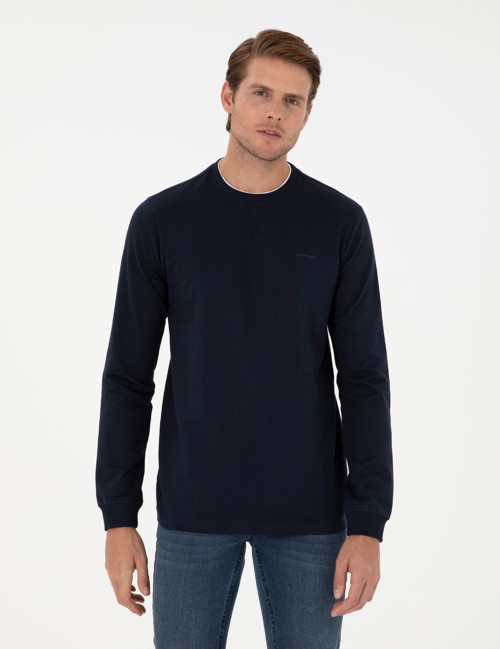 Lacivert Regular Fit Bisiklet Yaka Basic Sweatshirt 50298968-VR033