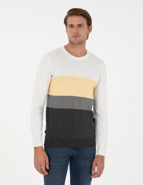 Gri Melanj Slim Fit Bisiklet Yaka Triko Kazak 50300525-VR086