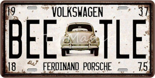 Vw Beetle Metal Plaka Levha 15X30 cm
