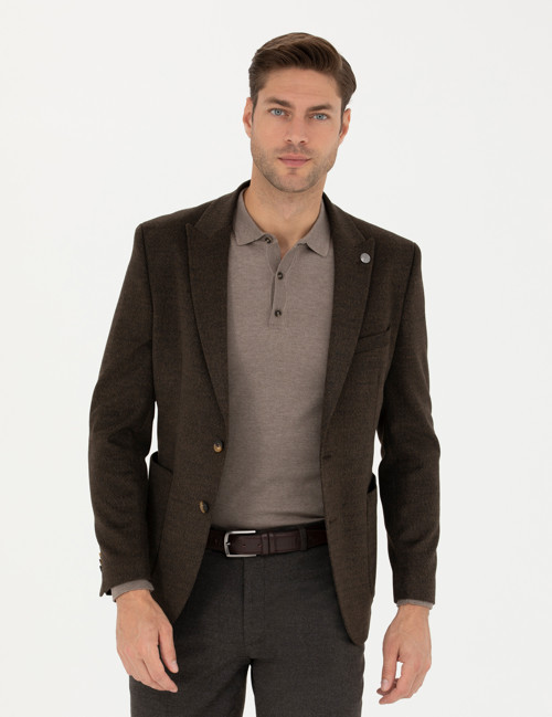 Kahverengi Ekstra Slim Fit Ceket 50257488-VR029