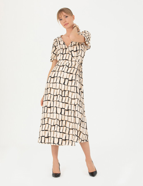 Siyah Regular Fit Dokuma Elbise 50272970-VR046