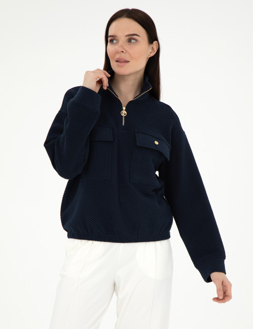 Lacivert Oversize Sweatshirt 50297853-VR033