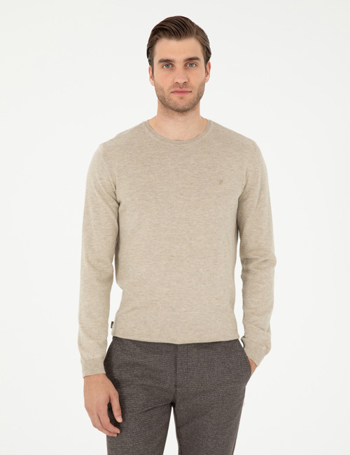 Kum Melanj Slim Fit Bisiklet Yaka Basic Triko Kazak 50296621-VR123