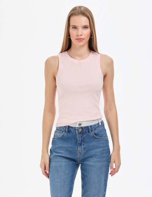 Açık Pembe Extra Slim Fit Örme Bluz 50325446-VR078