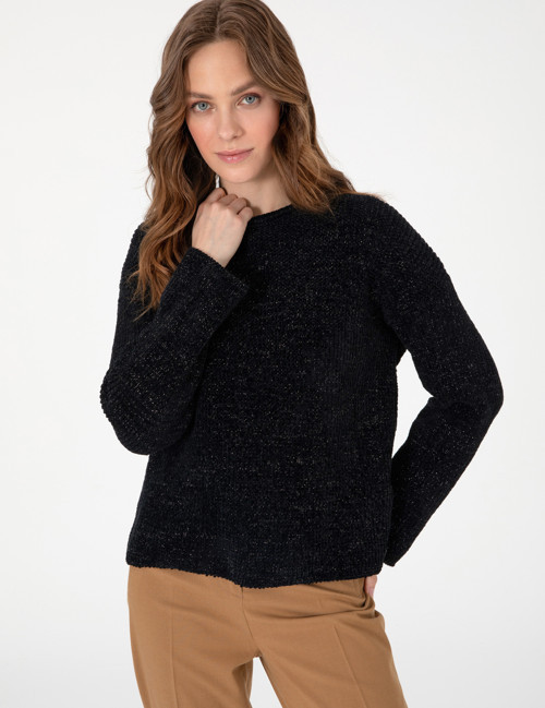 Siyah Oversize Kazak 50290610-VR046