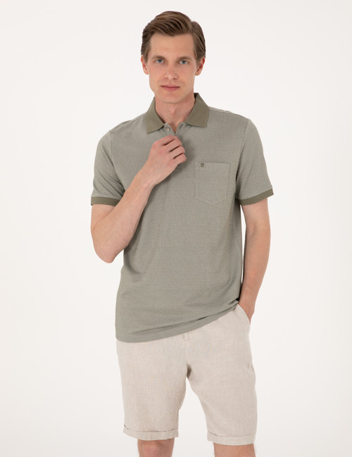 Haki Regular Fit Düğmeli Polo Yaka Tişört 50306862-VR027