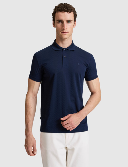 Lacivert Slim Fit %100 Pamuk Polo Yaka Tişört