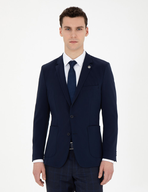 Lacivert Esnek Fit Blazer Ceket 50287775-VR033