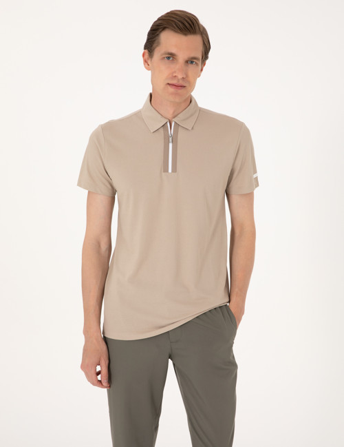 Taş Ultralight Kumaş Slim Fit Fermuarlı Polo Yaka Tişört 50302623-VR243