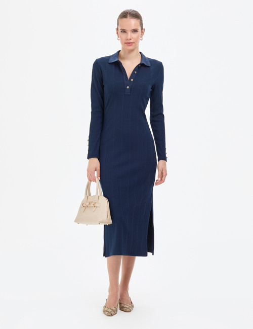 Lacivert Slim Fit Örme Elbise 50296427-VR033