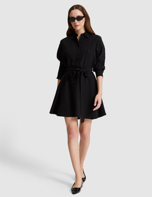 Siyah Comfort Fit Dokuma Elbise 50318786-VR046