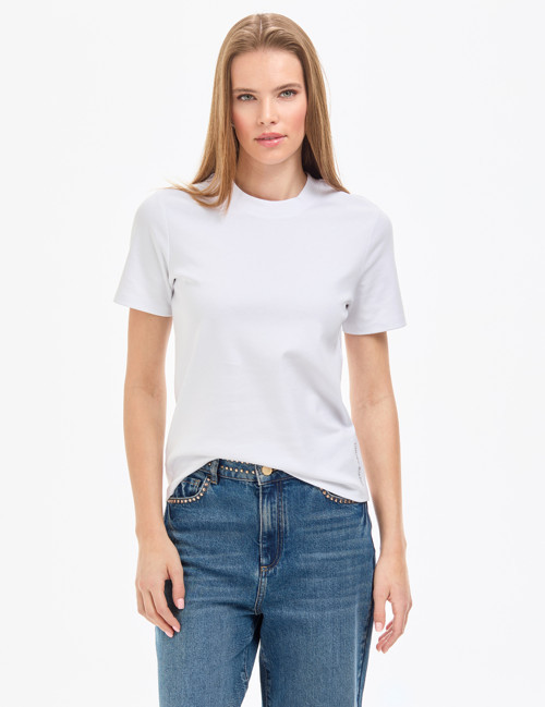 Beyaz Regular Fit Bisiklet Yaka Basic Tişört 50323570-VR013