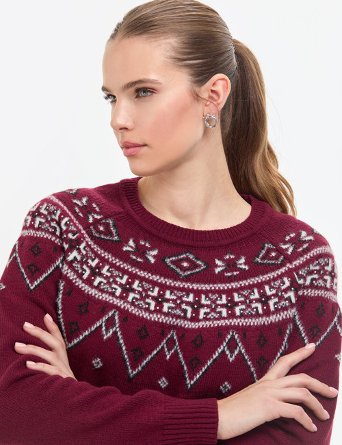 Vişne Slim Fit Yün Karışımlı Kazak 50310917-VR223