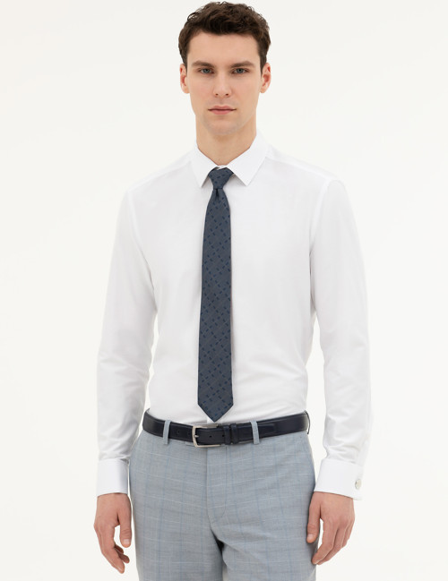 Beyaz Slim Fit Uzun Kollu Basic Gömlek 50285595-VR013