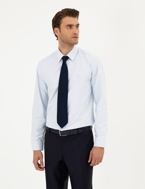 Açık Mavi Regular Fit Uzun Kollu Basic Gömlek 50289411-VR003