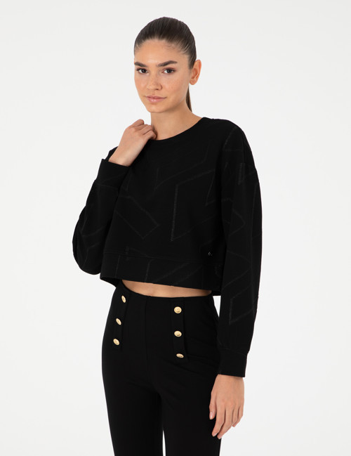 Siyah Oversize Sweatshirt 50291038-VR046