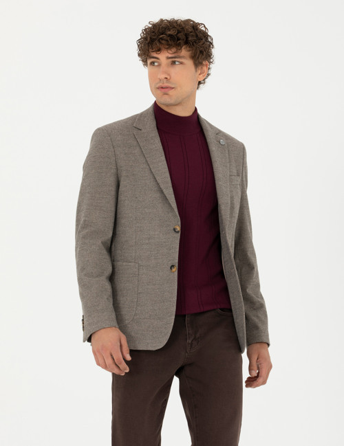 Bej Slim Fit Ceket 50276546-VR011