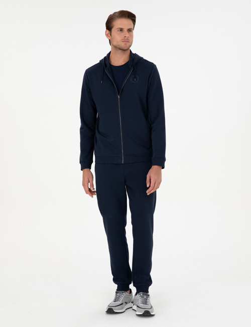 Lacivert Slim Fit 3 İplik Paçası Lastikli Eşofman Altı 50299286-VR033