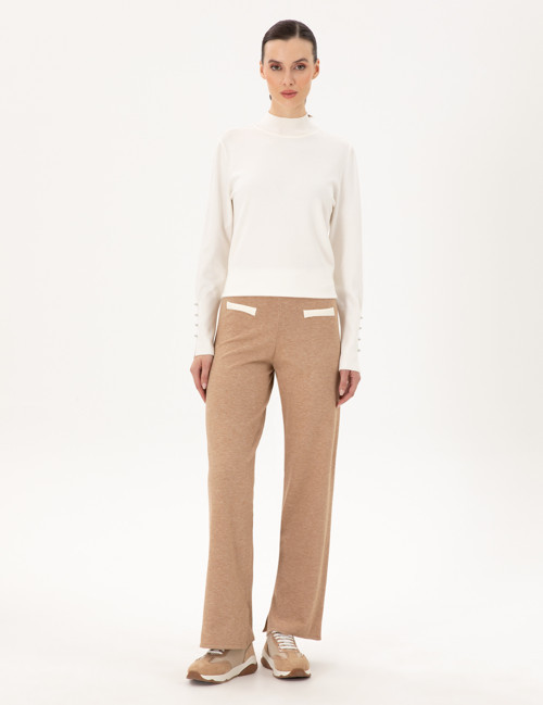 Bej Loose Fit Triko Pantolon 50291033-VR011