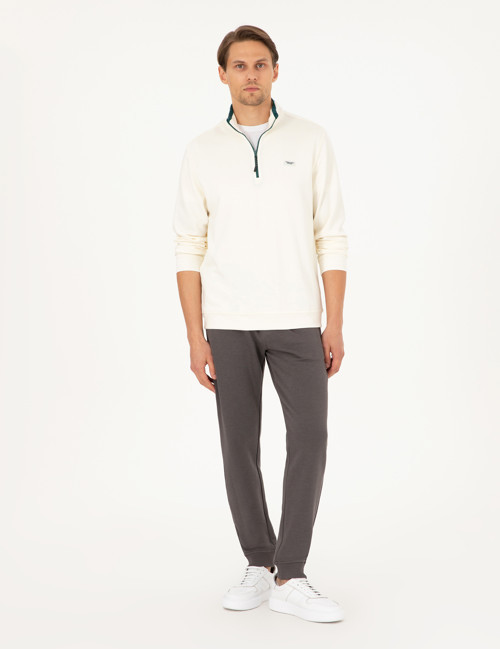 Antrasit Slim Fit 3 İplik Paçası Lastikli Eşofman Altı 50299286-VR006