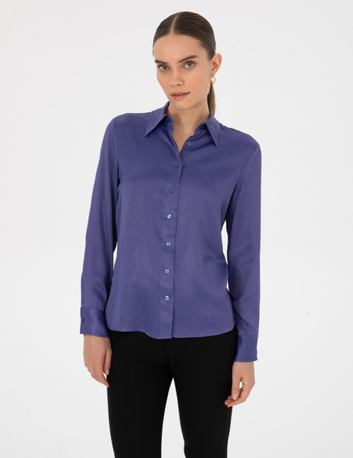 Mor Regular Fit Uzun Kollu Gömlek 50318229-VR038