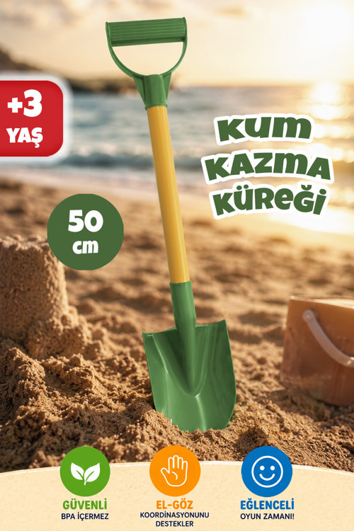 Kum Kazma Küreği - Çocuk Bahçe Plaj Kum Aktivite Oyuncağı Yeşil