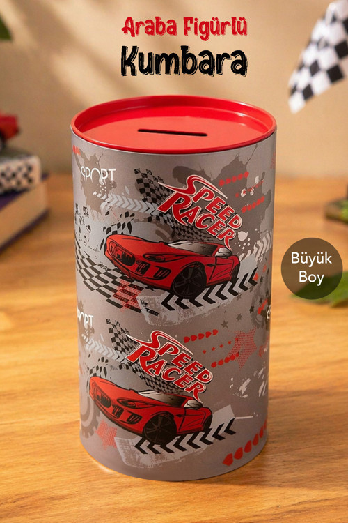 Büyük Boy Araba Figürlü Kumbara - Açılır Kapak Sert Plastik Çocuk Kumbarası