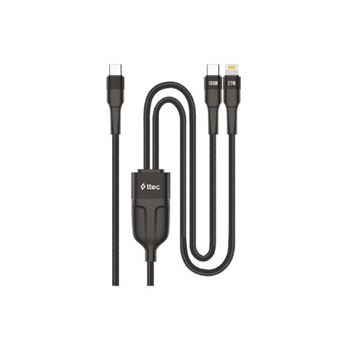 AlumiCable Duo USB-C – USB-C + Lightning 100W 150cm Hızlı Şarj Kablosu 2DK56S