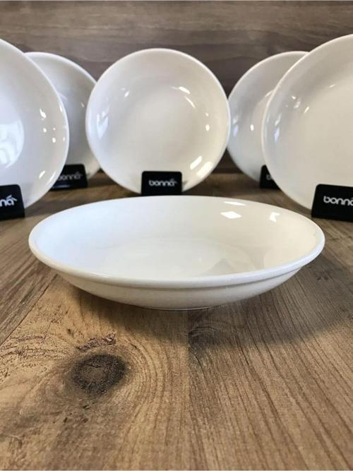 Premium Porcelain 6’lı Çukur Yemek Tabağı 20 cm