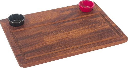 Sunum Ahşabı Sosluklu 25 X 35 cm Iroko Ağacı
