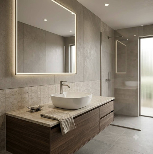 Tezgah Üstü Kare İnce Lavabo 46 cm - 3016TXS110H
