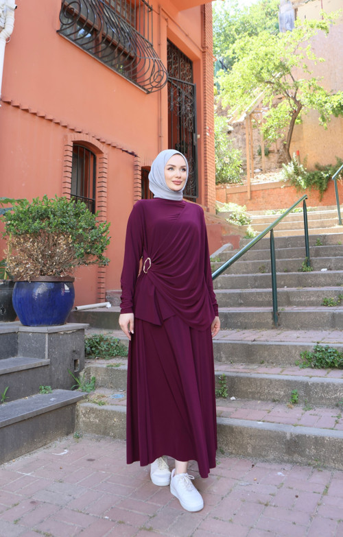 Yanı Tokalı Sandy Etekli Takım