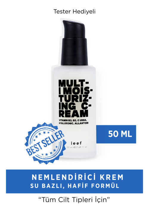 Nemlendirici Yüz Kremi Üre Hyaluronik Asit Derin Nem Cilt Bariyeri Tüm Cilt Tipleri Su Bazlı