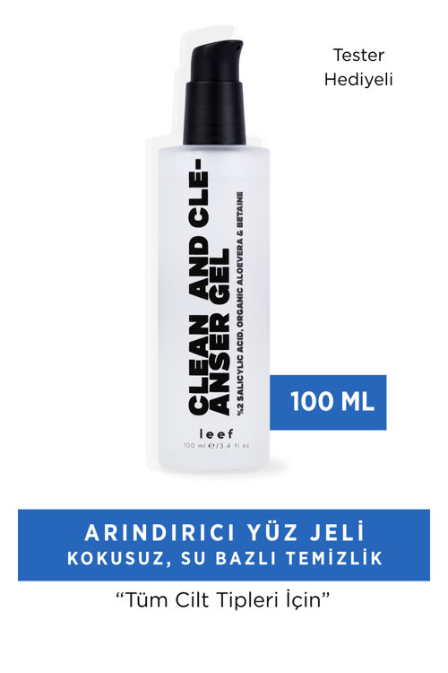 Clean And Cleanser Jel – %2 Salisilik Asit + Aloe Vera, Gözenek Temizleyici, Su Bazlı, Kokusuz