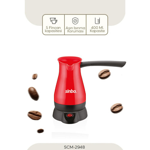 ELEKTRİKLİ CEZVE PLS. TÜRK KAHVE MAKİNE ÇELİK GİZLİ REZİSTANS 700W 5 FİNCAN - 400ML SCM-2948 (4604)