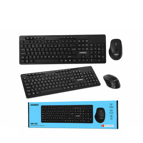 KABLOSUZ MULTİMEDİA KLAVYE - MOUSE SETİ SİYAH Q KLAVYE KM-510 (4604)